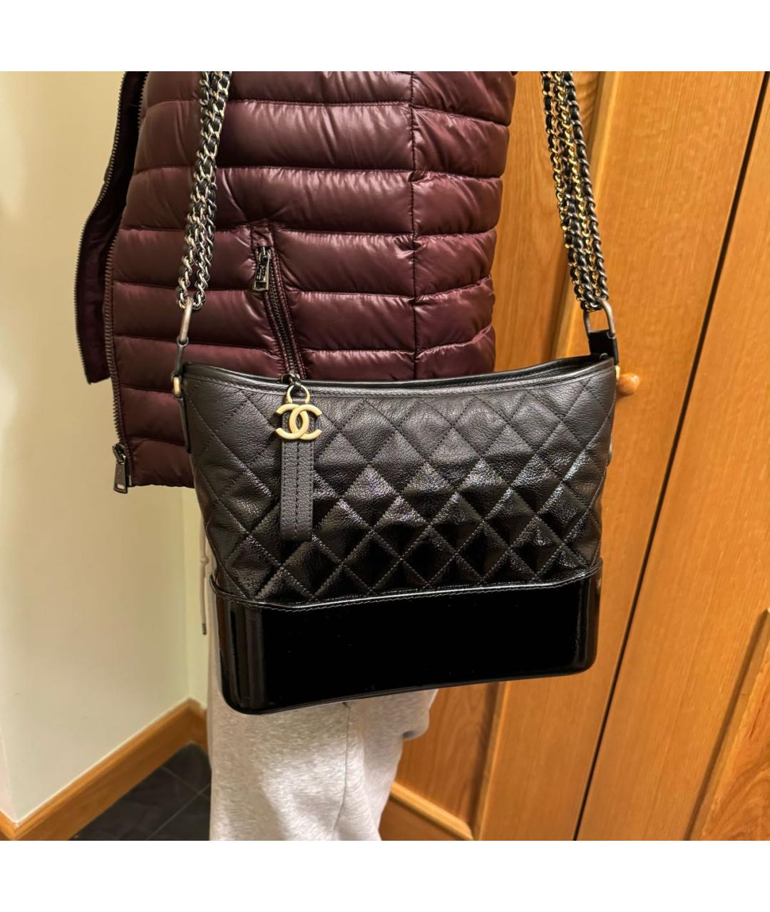 CHANEL Черная кожаная сумка через плечо, фото 8