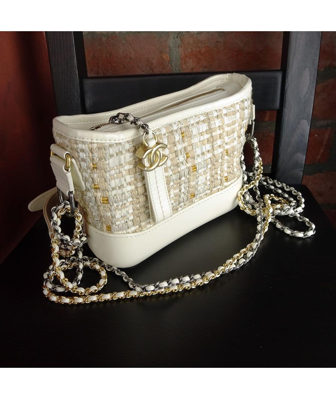 CHANEL Бежевая кожаная сумка через плечо, фото 2
