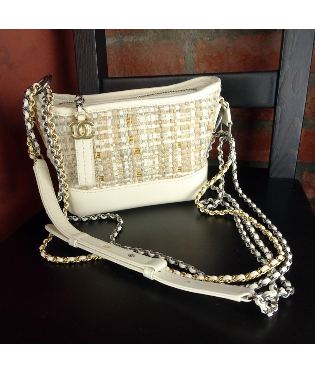 CHANEL Бежевая кожаная сумка через плечо, фото 4