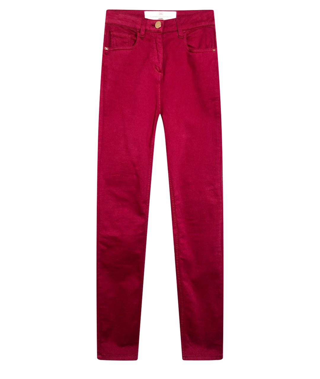 ELISABETTA FRANCHI Бордовые хлопко-эластановые джинсы слим, фото 1