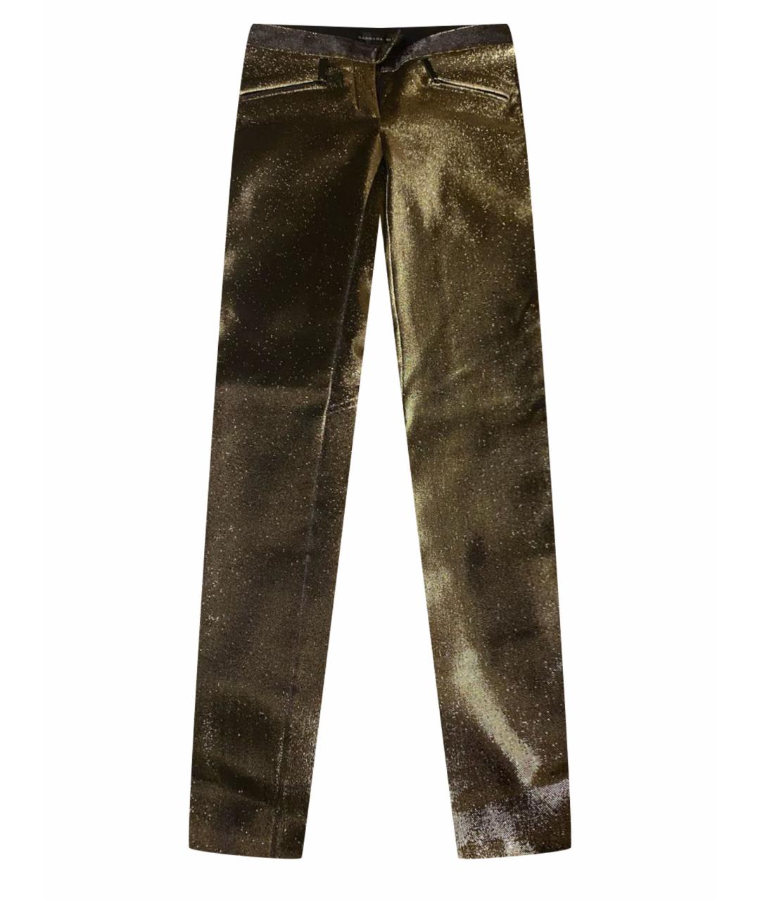 BARBARA BUI Золотые полиэстеровые брюки узкие, фото 1