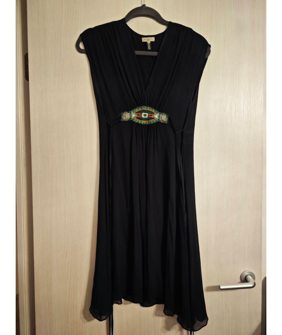 ETRO Черное шелковое вечернее платье, фото 5