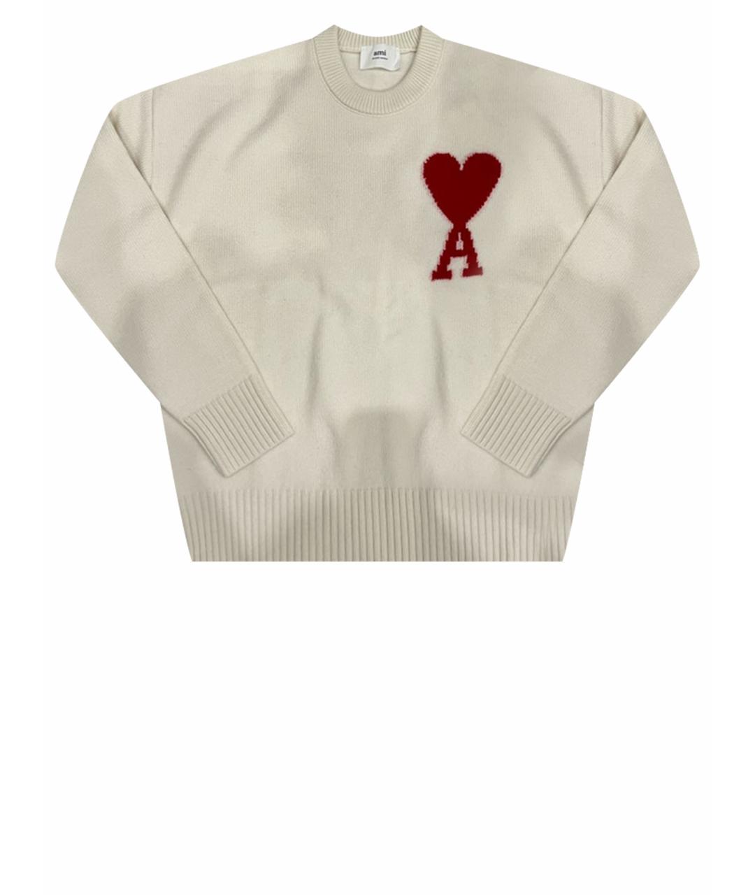AMI Белый шерстяной джемпер / свитер, фото 1