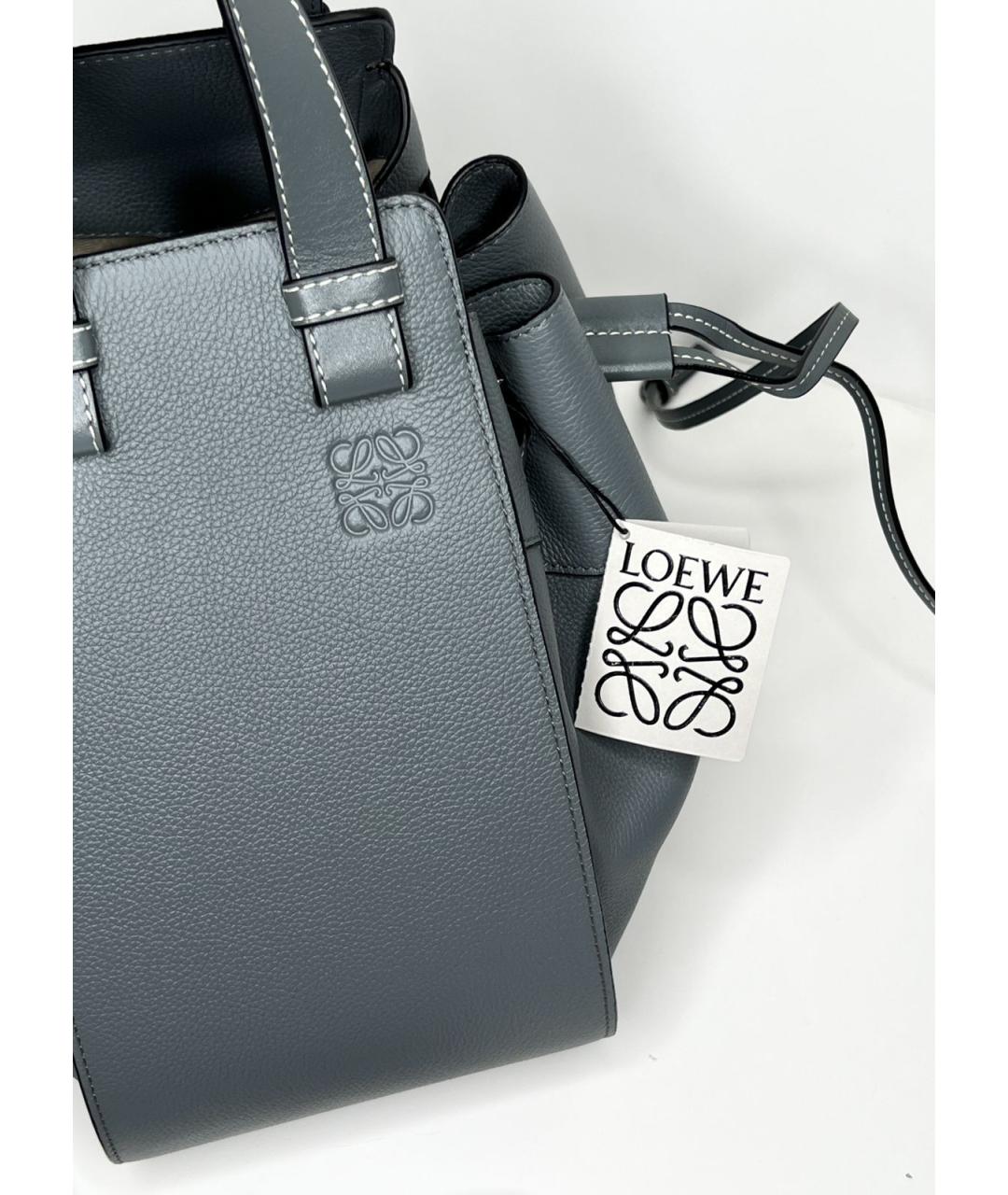 LOEWE Серая кожаная сумка тоут, фото 7