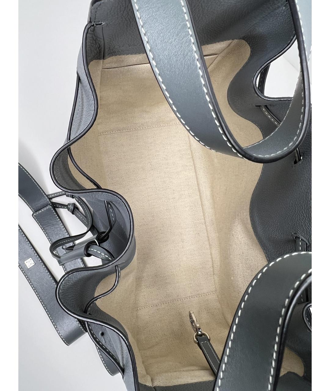 LOEWE Серая кожаная сумка тоут, фото 4