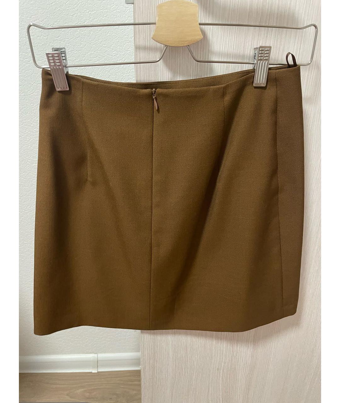 12 STOREEZ Коричневая шерстяная юбка мини, фото 2