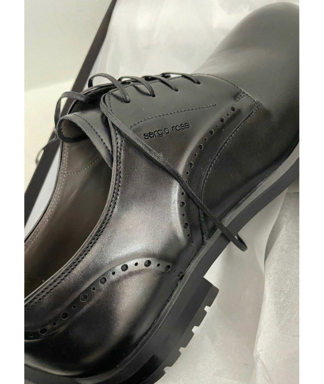 SERGIO ROSSI Черные кожаные туфли, фото 4