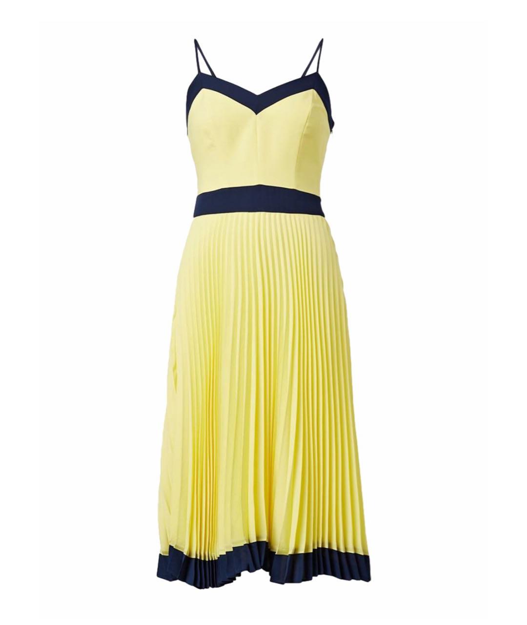 MILLY Желтое полиэстеровое коктейльное платье, фото 1