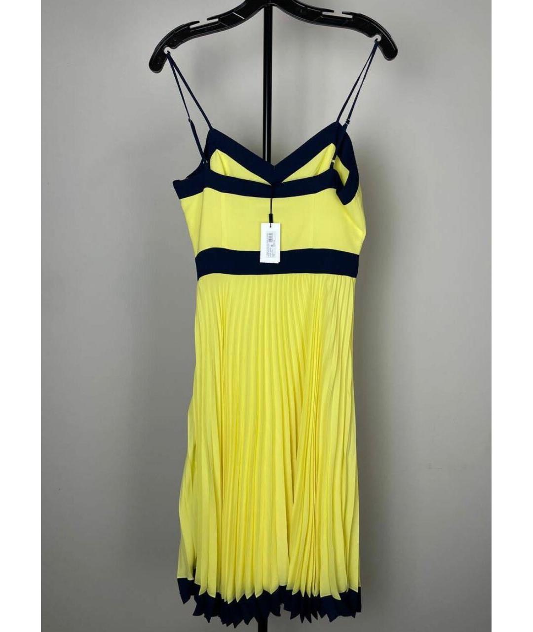 MILLY Желтое полиэстеровое коктейльное платье, фото 2