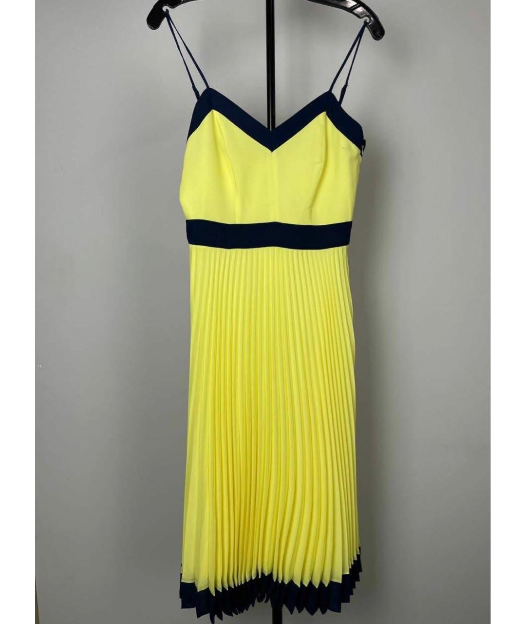 MILLY Желтое полиэстеровое коктейльное платье, фото 5