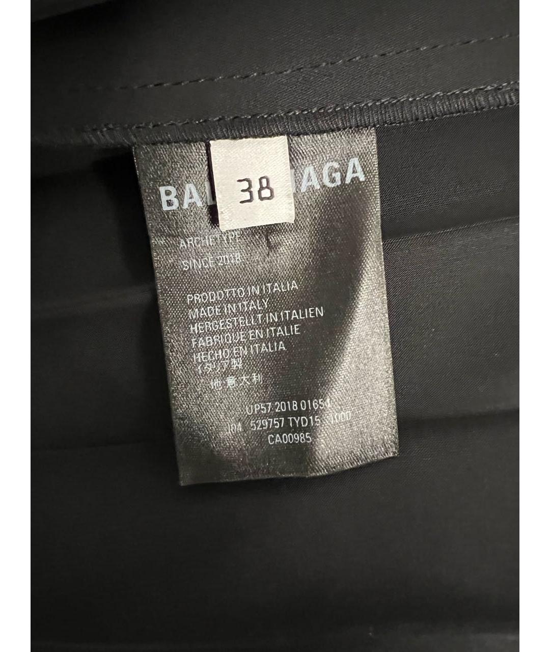 BALENCIAGA Черная полиэстеровая юбка миди, фото 4