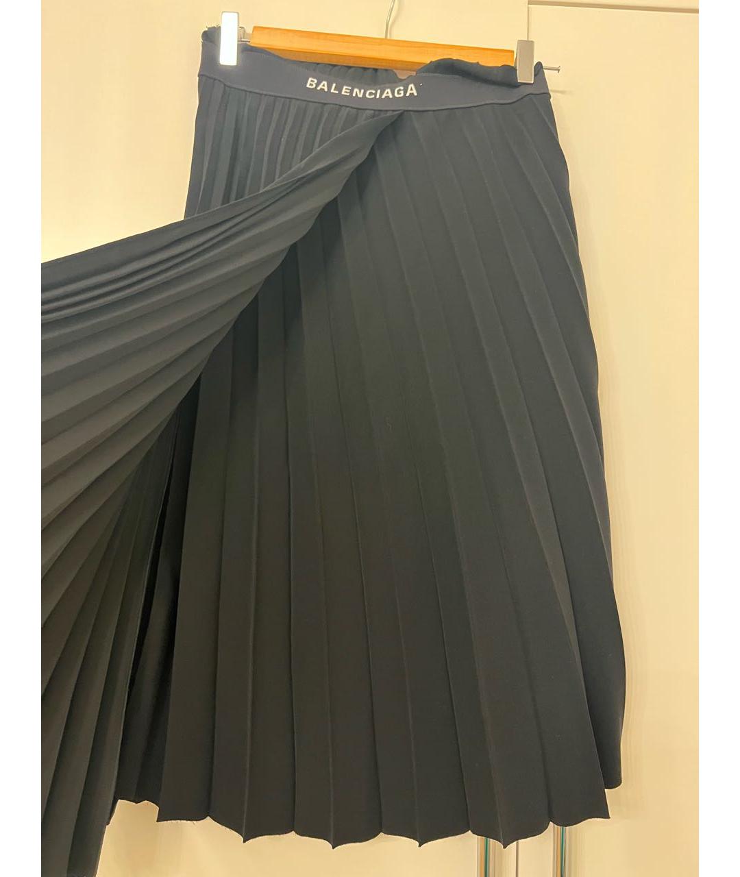 BALENCIAGA Черная полиэстеровая юбка миди, фото 2
