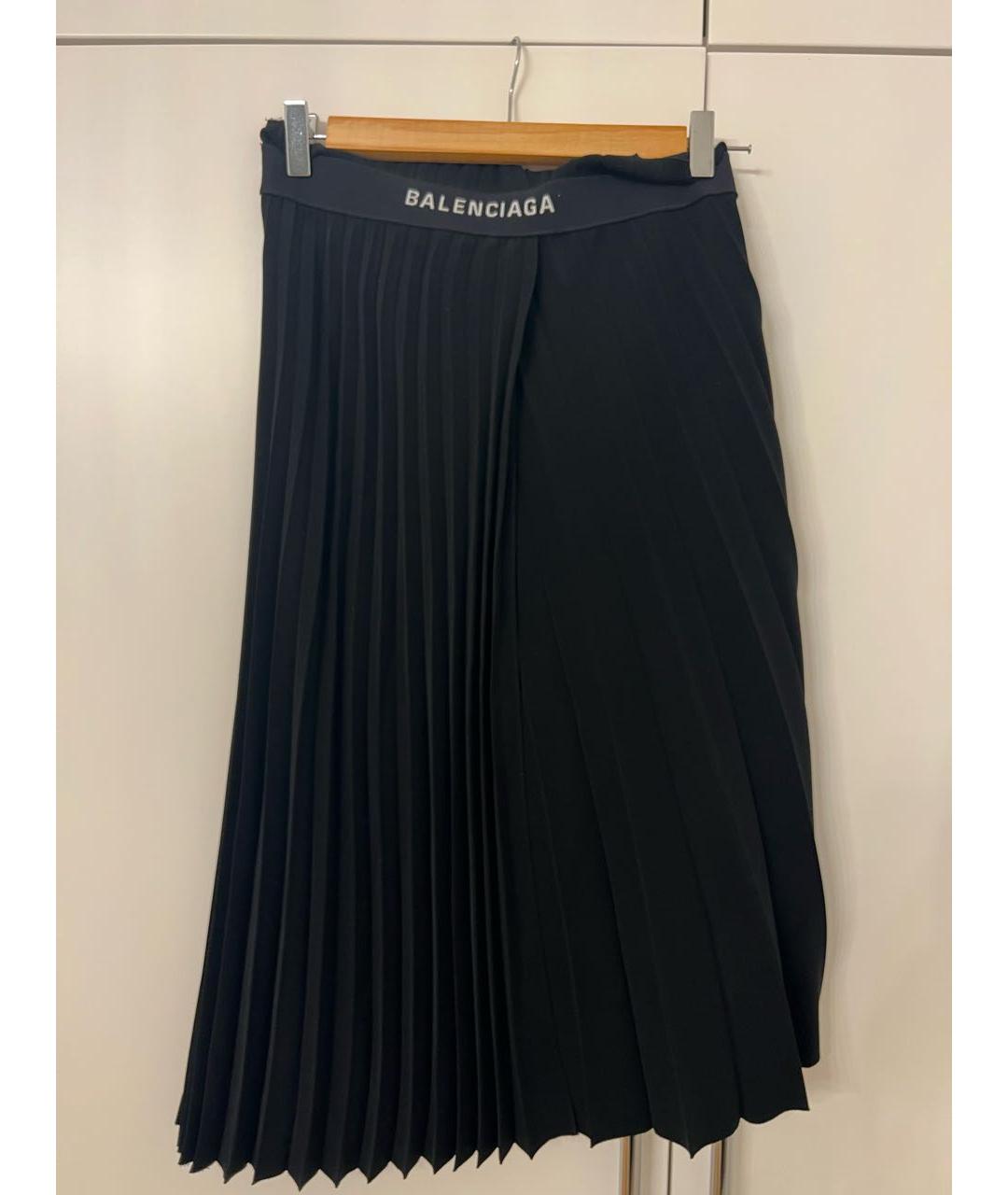 BALENCIAGA Черная полиэстеровая юбка миди, фото 5