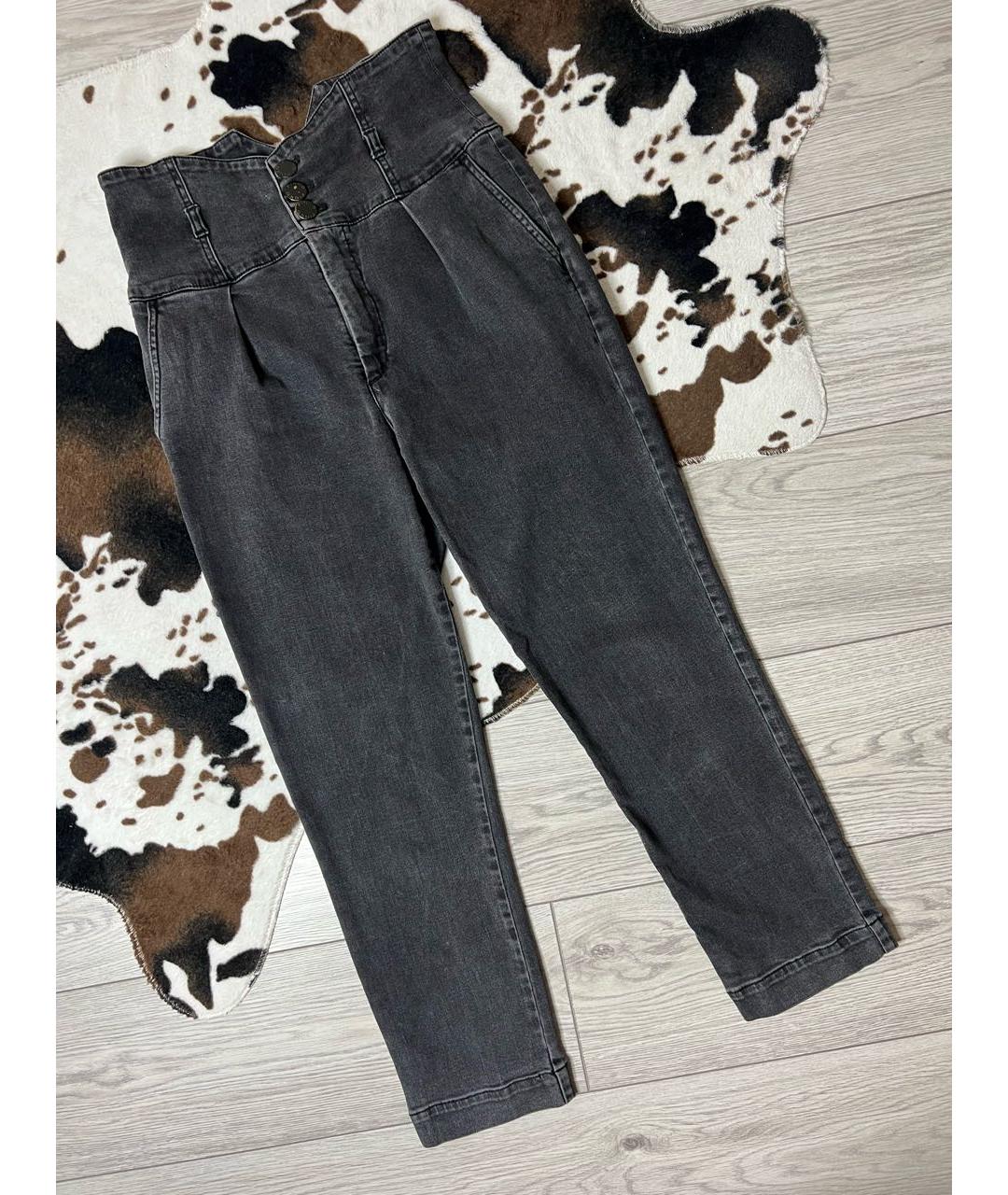 PINKO Серые хлопко-эластановые джинсы слим, фото 9