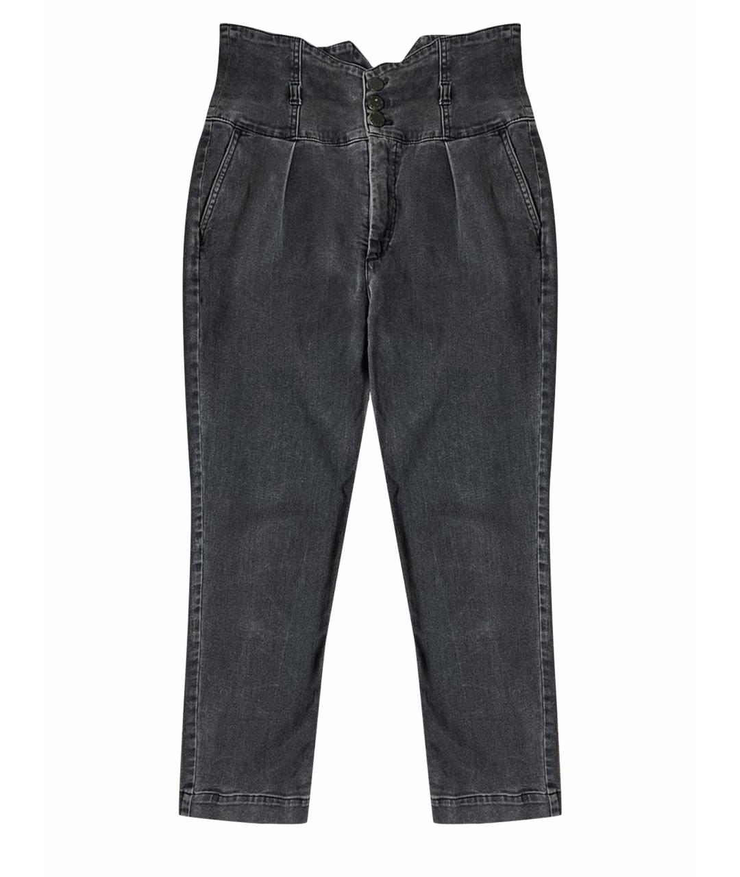 PINKO Серые хлопко-эластановые джинсы слим, фото 1