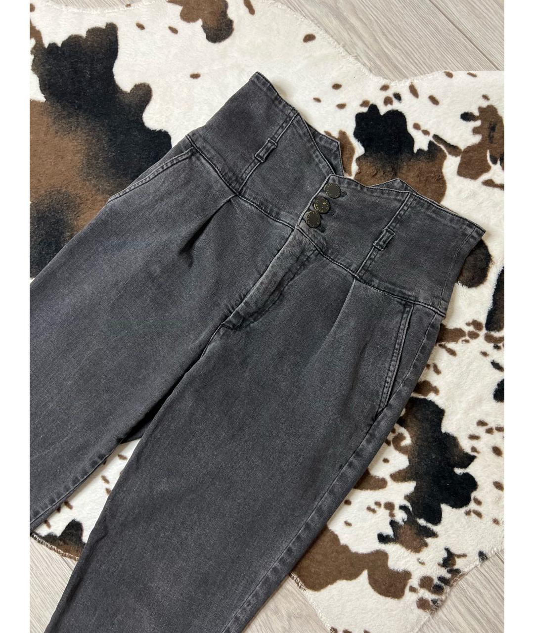PINKO Серые хлопко-эластановые джинсы слим, фото 5