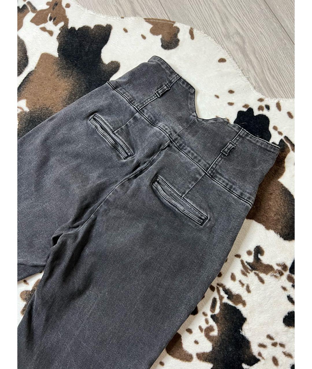 PINKO Серые хлопко-эластановые джинсы слим, фото 8