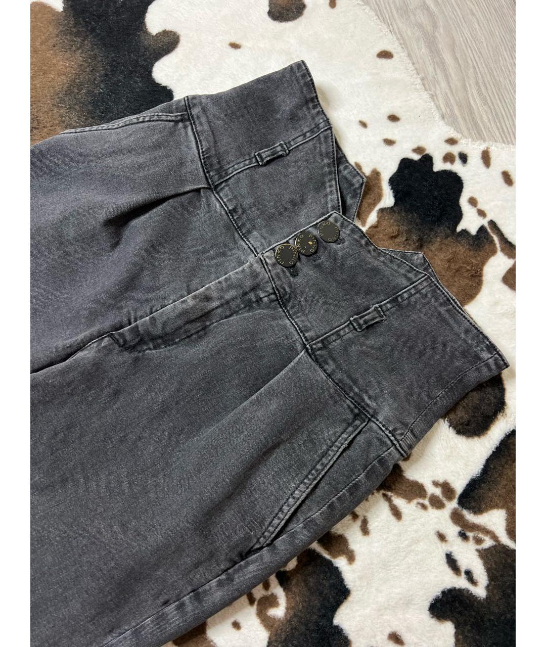 PINKO Серые хлопко-эластановые джинсы слим, фото 6