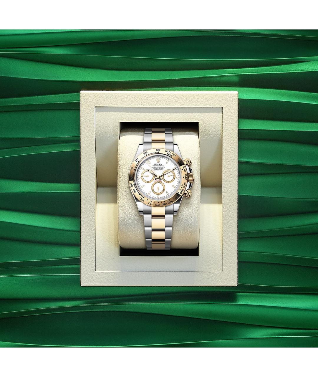 ROLEX Белые часы из желтого золота, фото 2