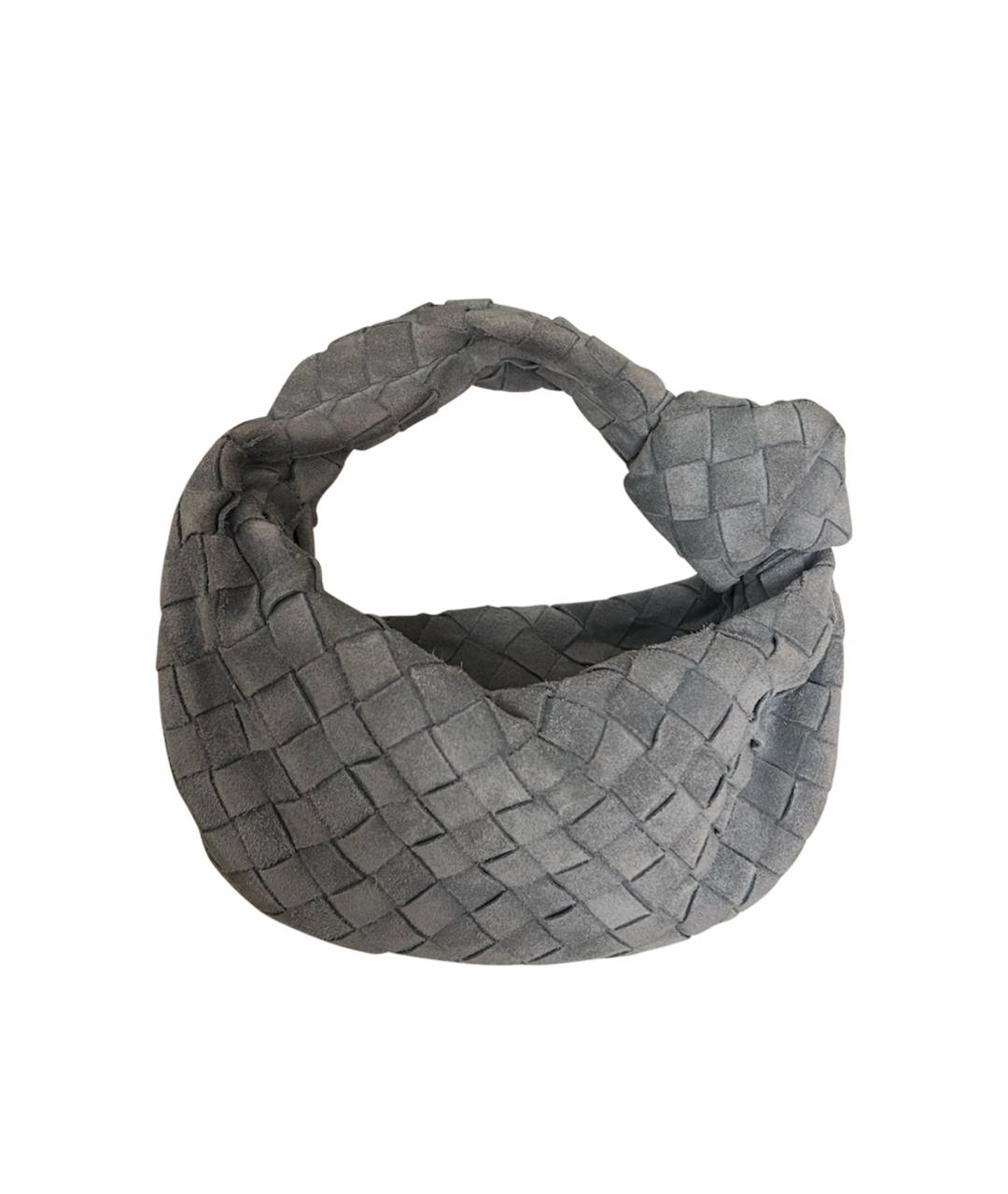 BOTTEGA VENETA Серая замшевая сумка с короткими ручками, фото 1