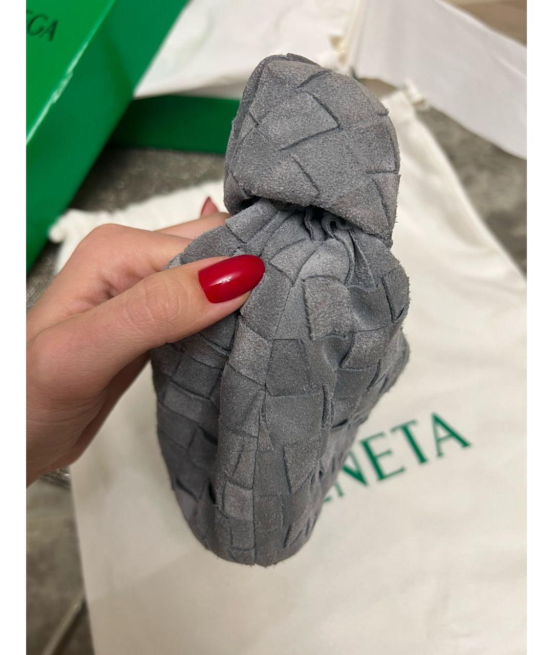 BOTTEGA VENETA Серая замшевая сумка с короткими ручками, фото 2