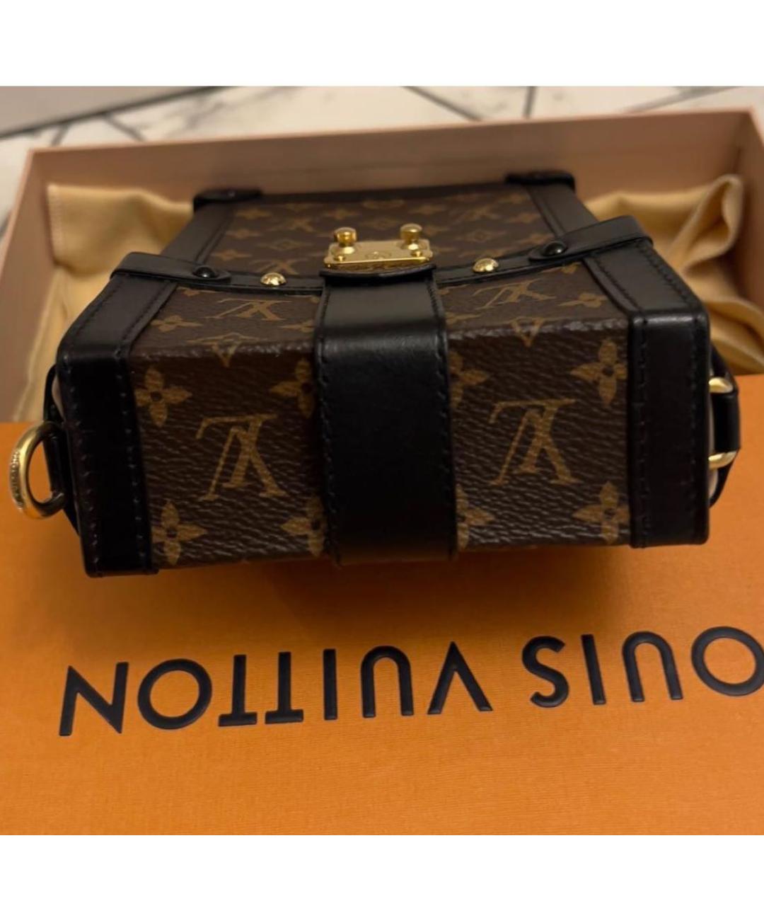 LOUIS VUITTON Коричневая кожаная сумка на плечо, фото 7