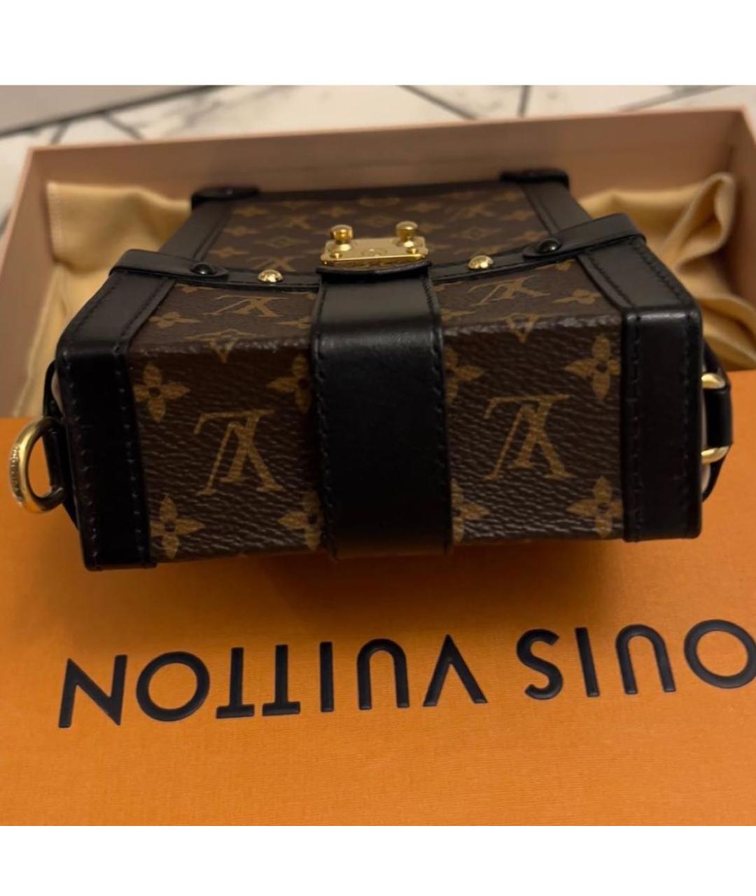 LOUIS VUITTON PRE-OWNED Коричневая кожаная сумка на плечо, фото 7