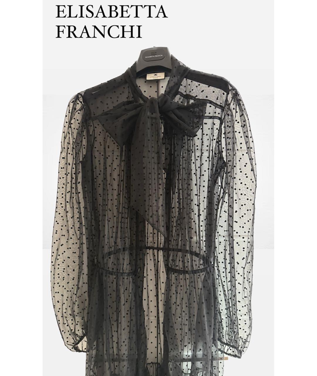 ELISABETTA FRANCHI Черное сетчатое вечернее платье, фото 2