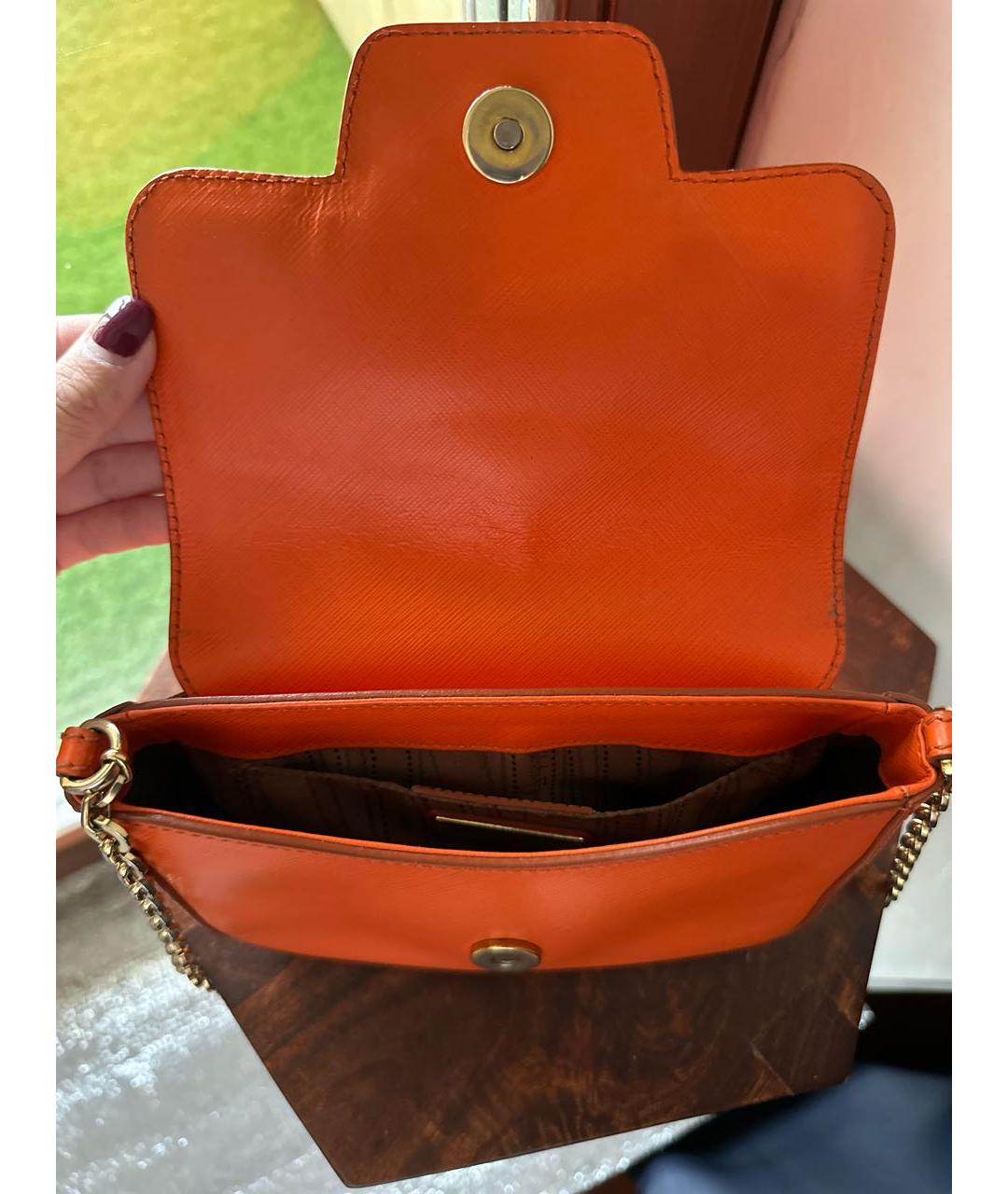 SALVATORE FERRAGAMO Оранжевая кожаная сумка через плечо, фото 6