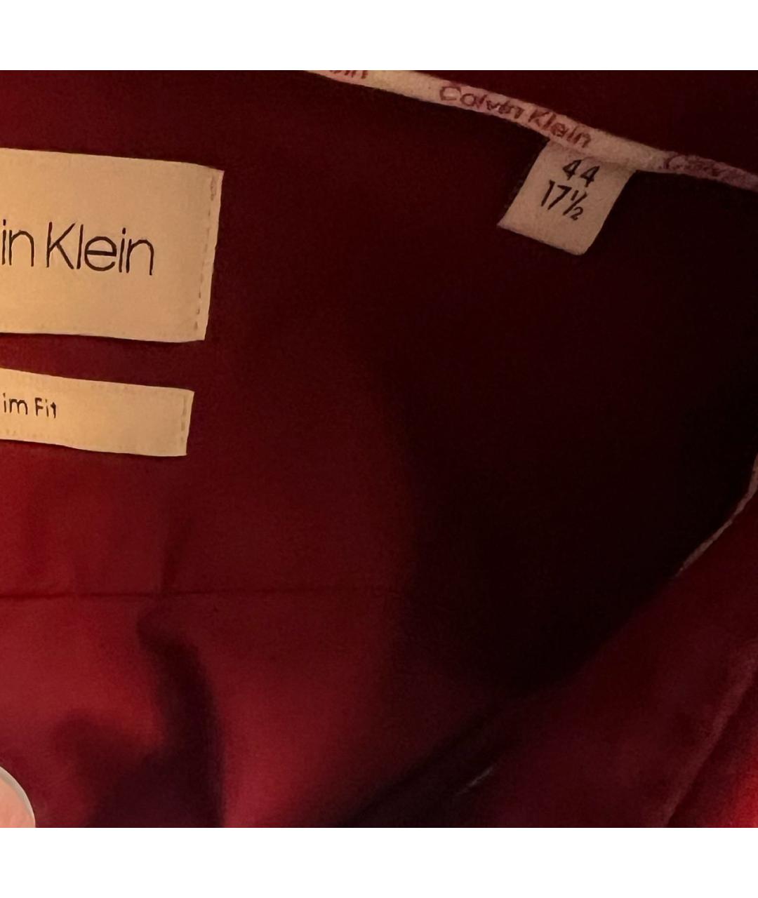 CALVIN KLEIN Бордовая хлопковая кэжуал рубашка, фото 3