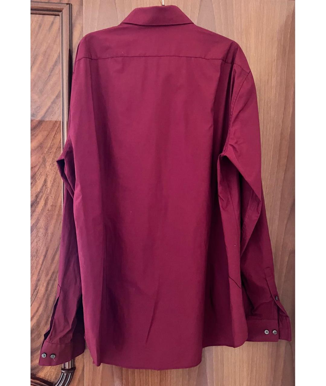 CALVIN KLEIN Бордовая хлопковая кэжуал рубашка, фото 2