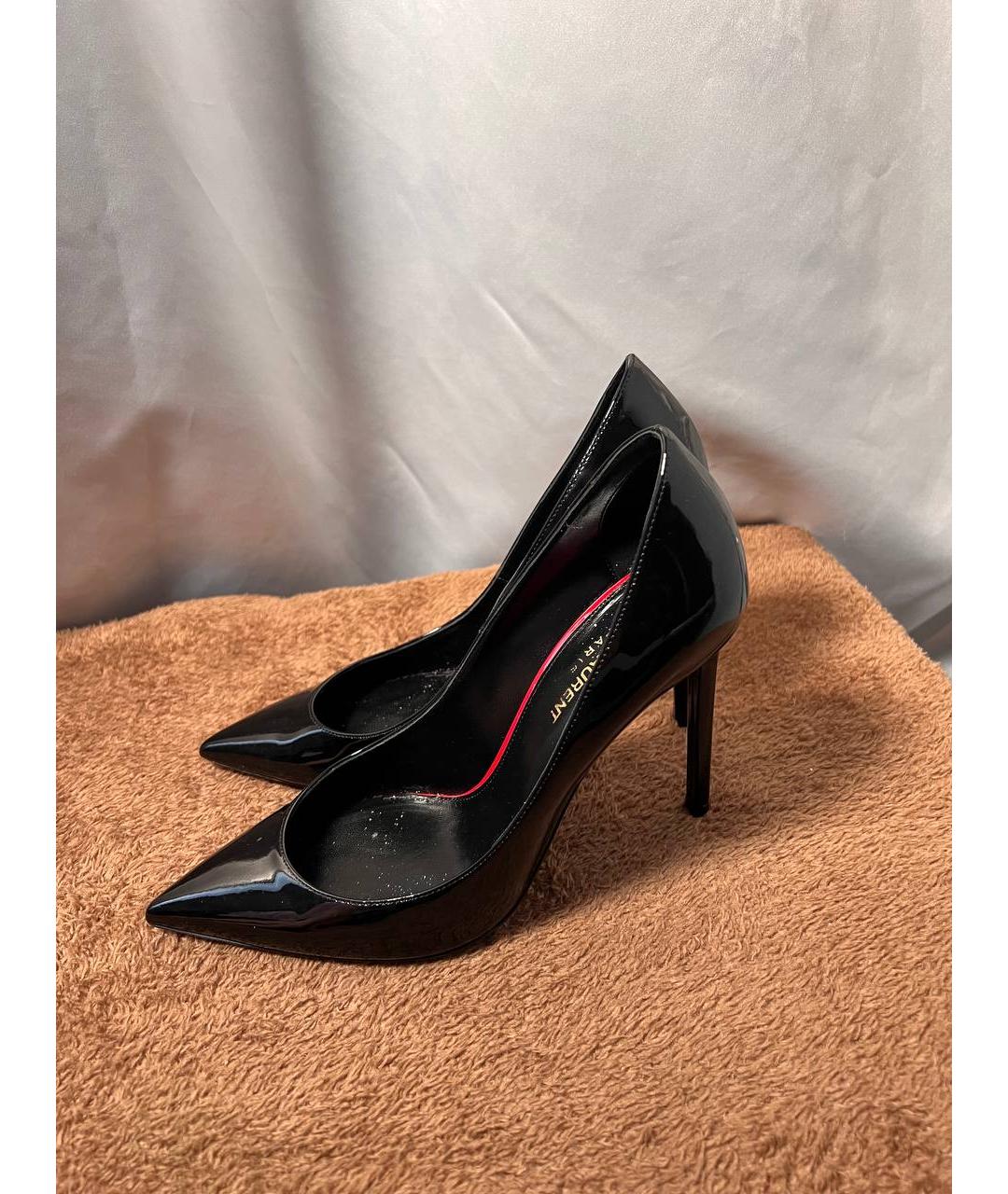 SAINT LAURENT Черные туфли из лакированной кожи, фото 3