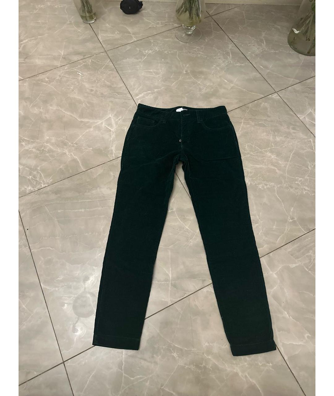 DOLCE&GABBANA Зеленые велюровые прямые брюки, фото 5