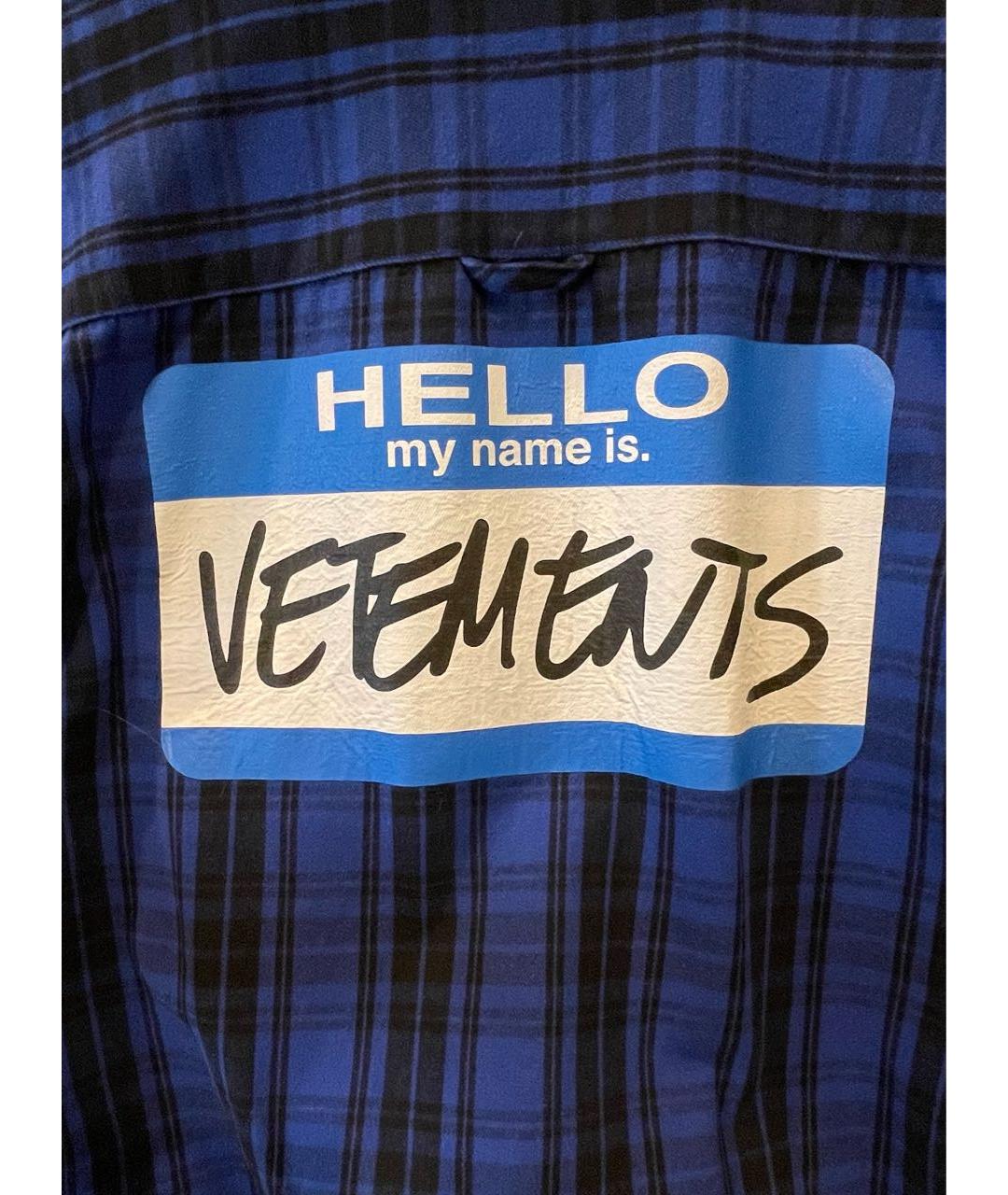 VETEMENTS Синяя хлопковая кэжуал рубашка, фото 5