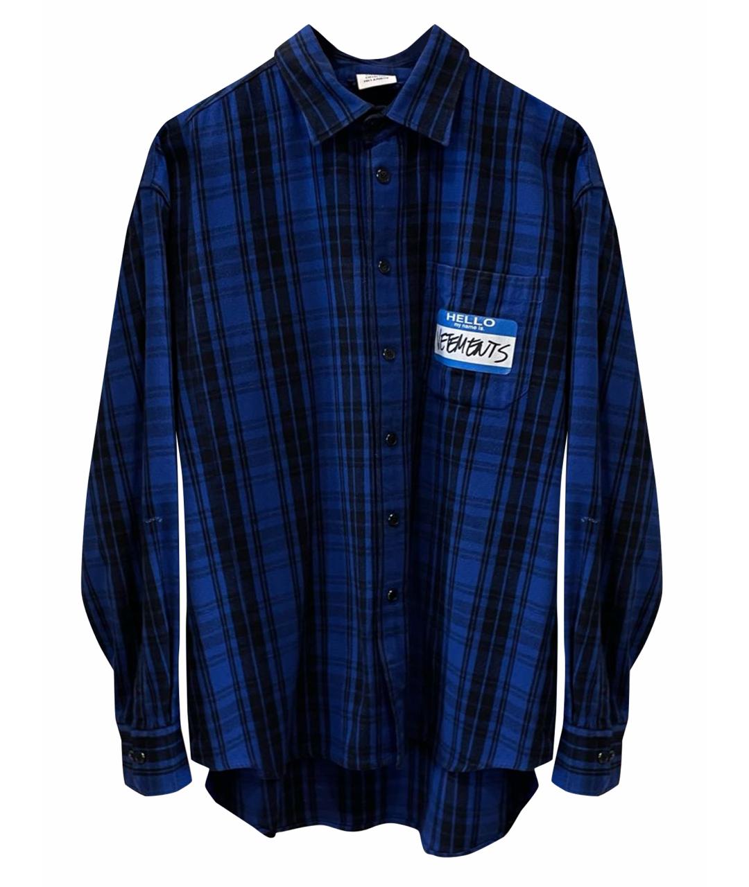 VETEMENTS Синяя хлопковая кэжуал рубашка, фото 1