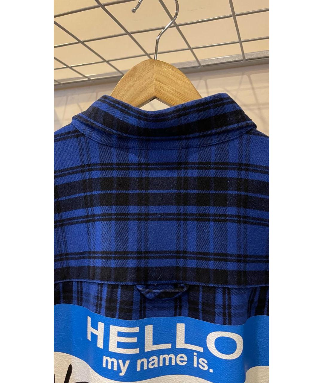 VETEMENTS Синяя хлопковая кэжуал рубашка, фото 3