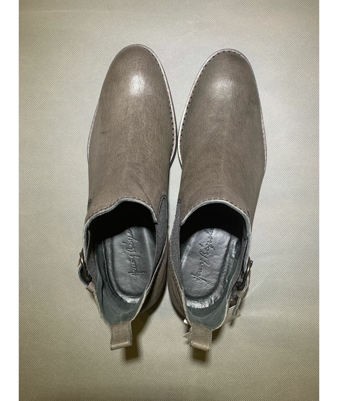 HENRY BEGUELIN Антрацитовые кожаные низкие ботинки, фото 3