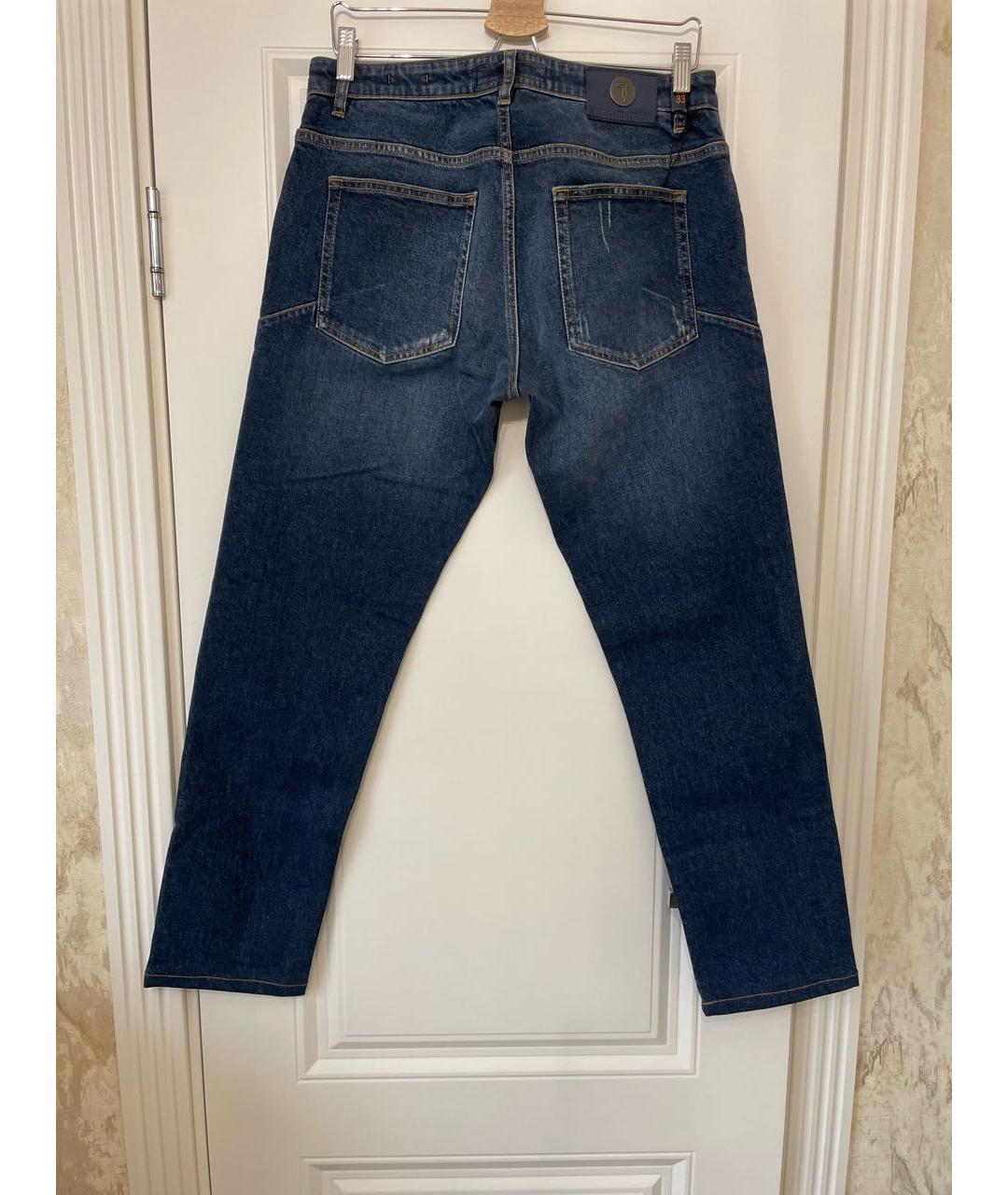 TRUSSARDI JEANS Синие хлопковые прямые джинсы, фото 2