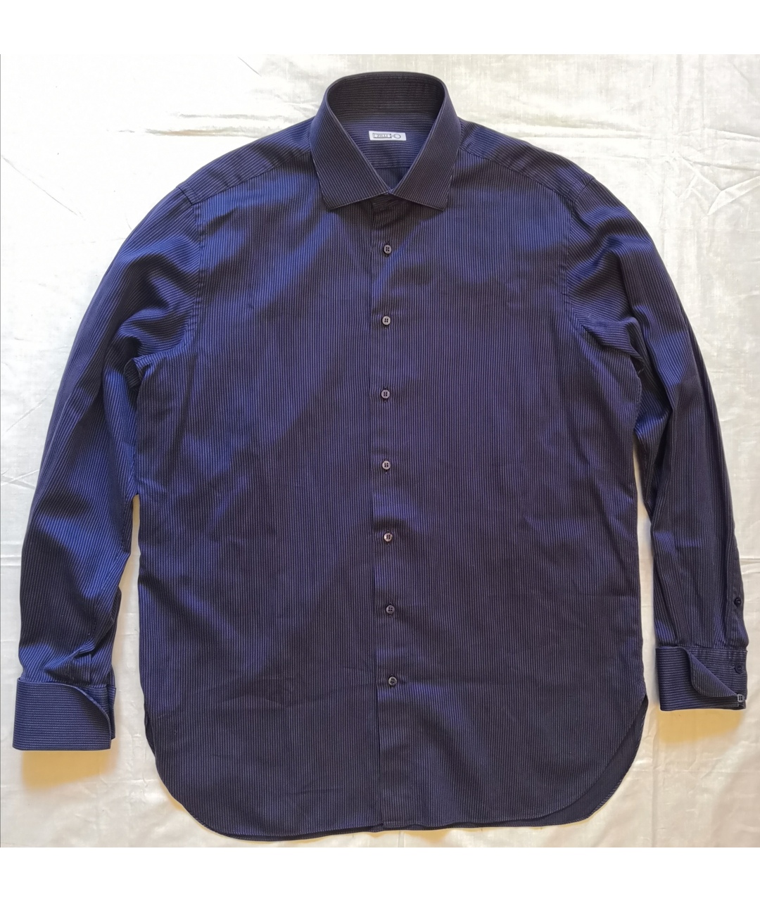 ZILLI Темно-синяя хлопковая классическая рубашка, фото 7