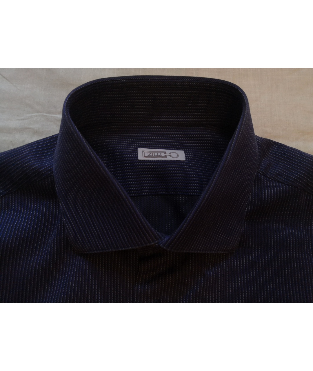 ZILLI Темно-синяя хлопковая классическая рубашка, фото 3