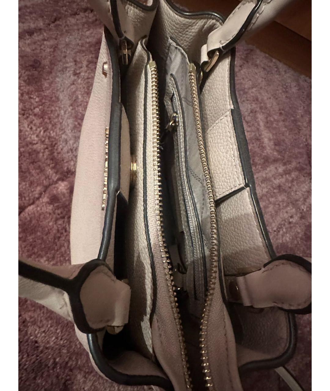 MICHAEL KORS Бежевая кожаная сумка через плечо, фото 3