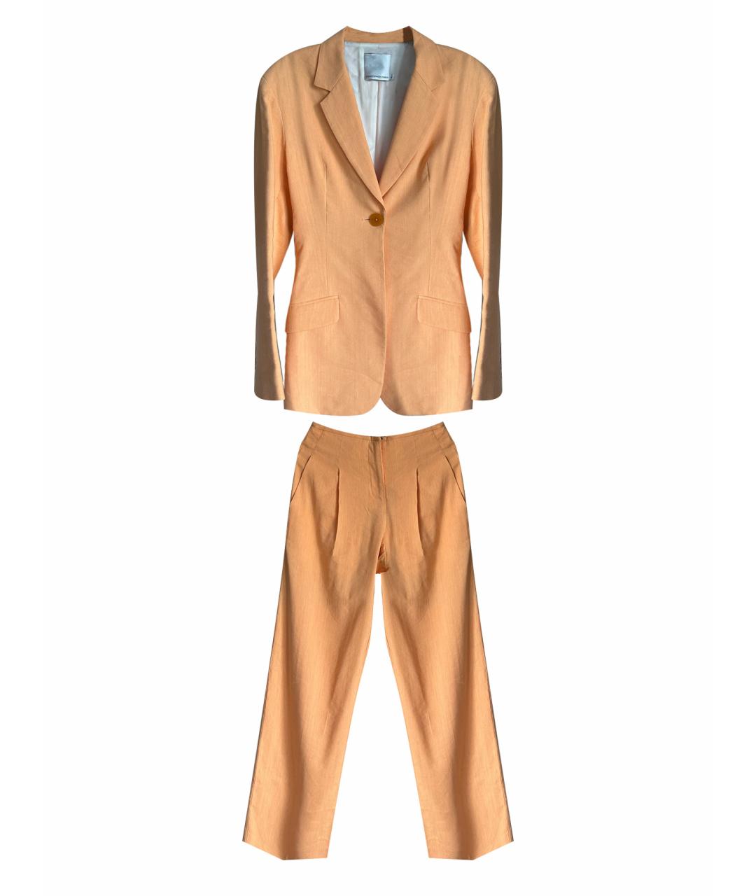 CHRISTOPHER ESBER Оранжевый льняной костюм с брюками, фото 1