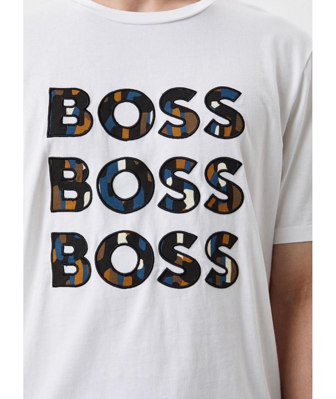 HUGO BOSS Белая хлопковая футболка, фото 3