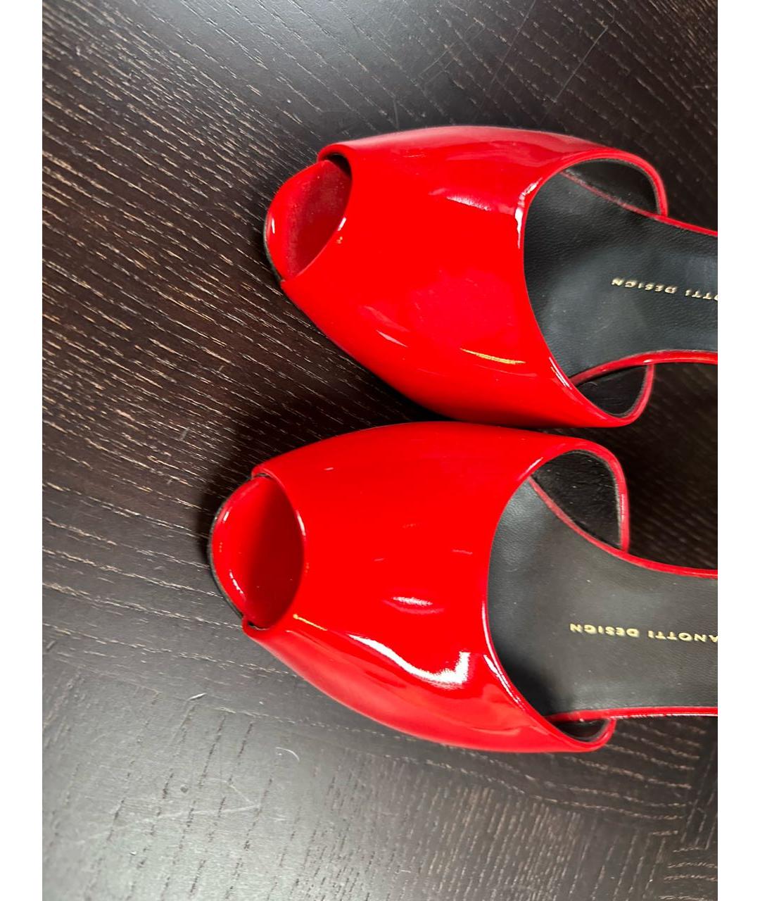 GIUSEPPE ZANOTTI DESIGN Красные босоножки из лакированной кожи, фото 5