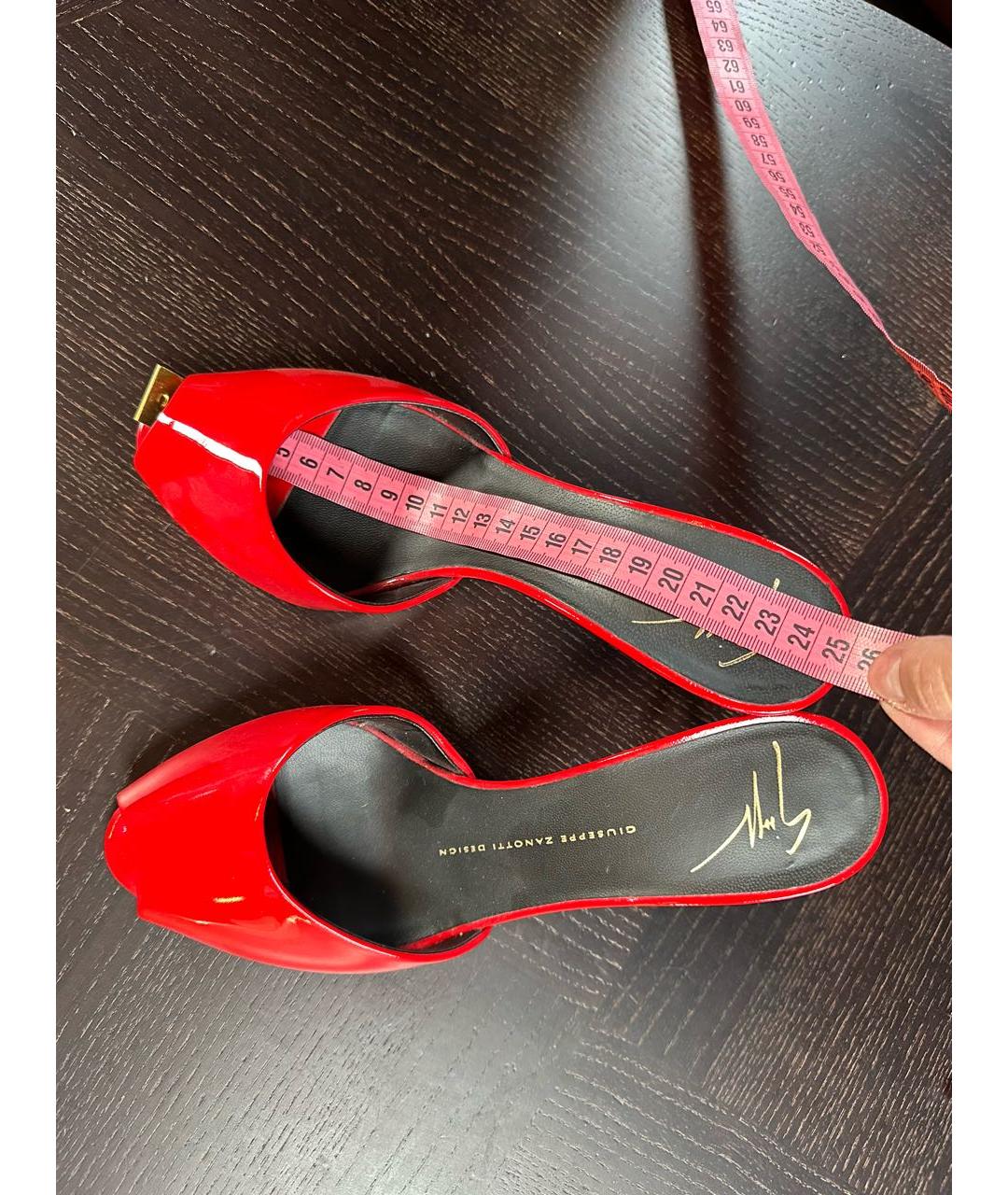 GIUSEPPE ZANOTTI DESIGN Красные босоножки из лакированной кожи, фото 8