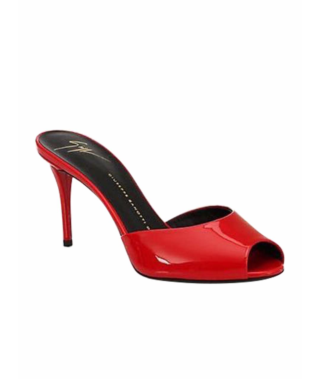 GIUSEPPE ZANOTTI DESIGN Красные босоножки из лакированной кожи, фото 1