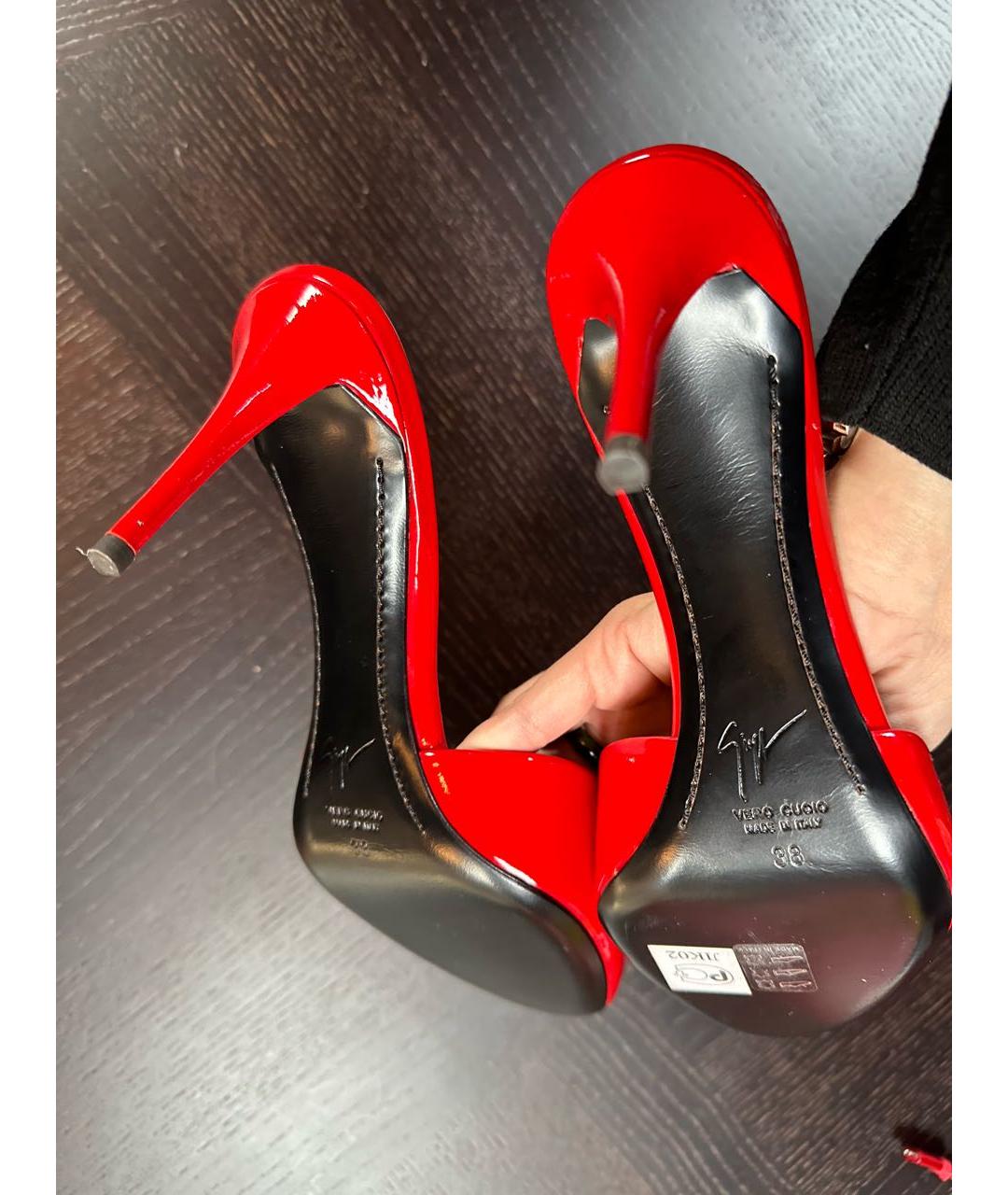 GIUSEPPE ZANOTTI DESIGN Красные босоножки из лакированной кожи, фото 6