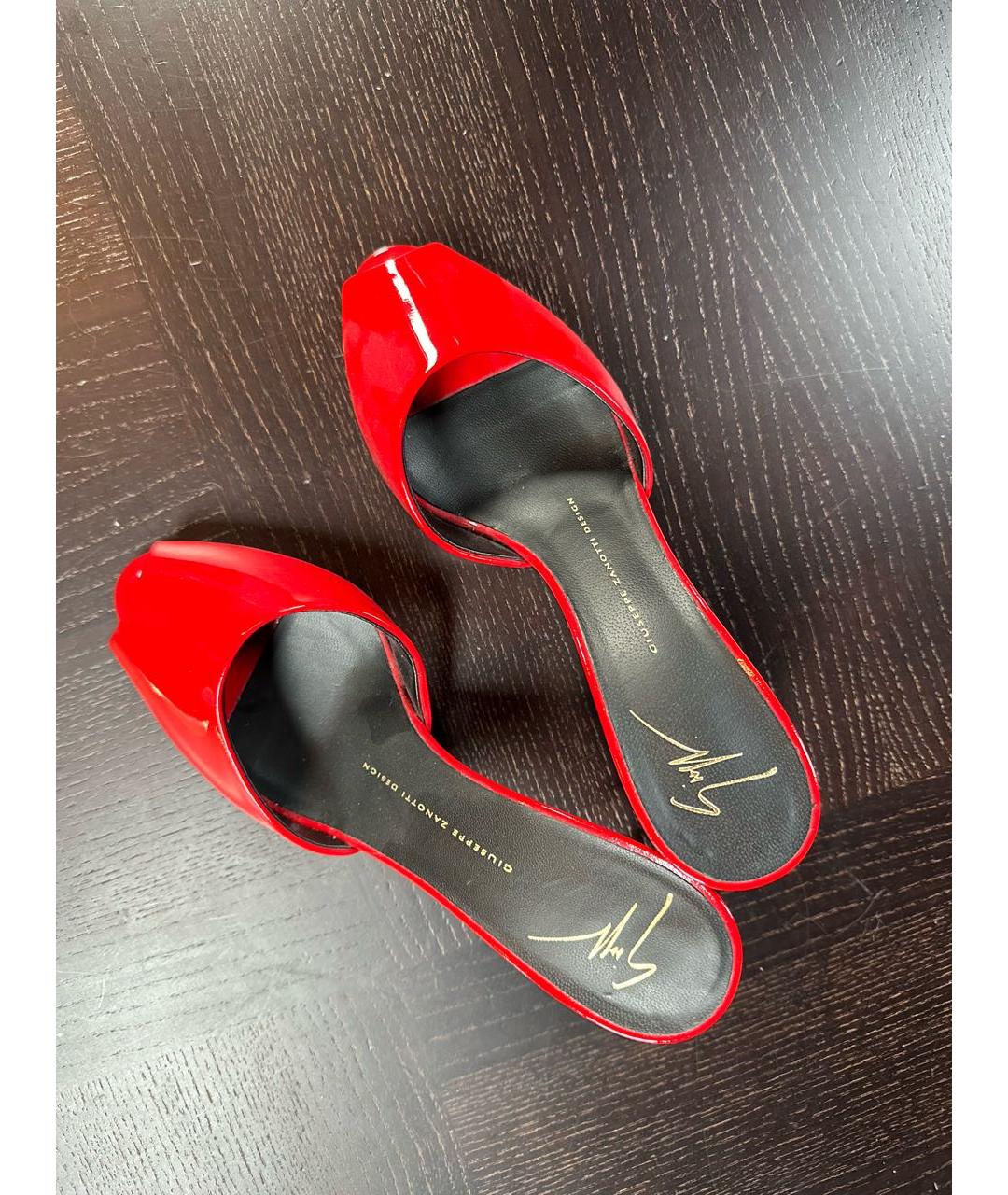 GIUSEPPE ZANOTTI DESIGN Красные босоножки из лакированной кожи, фото 7