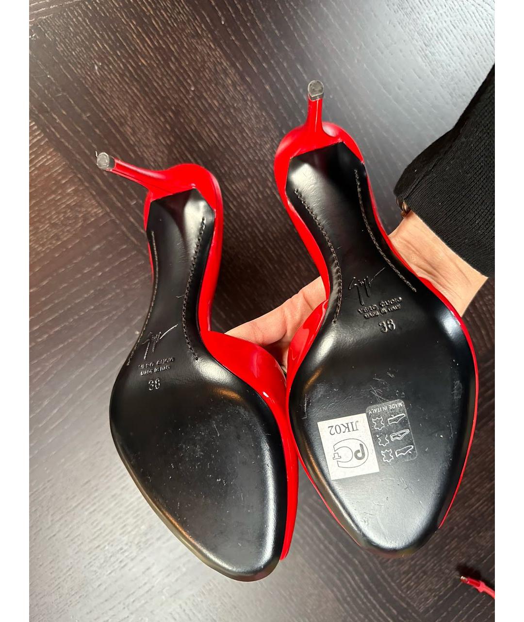 GIUSEPPE ZANOTTI DESIGN Красные босоножки из лакированной кожи, фото 4