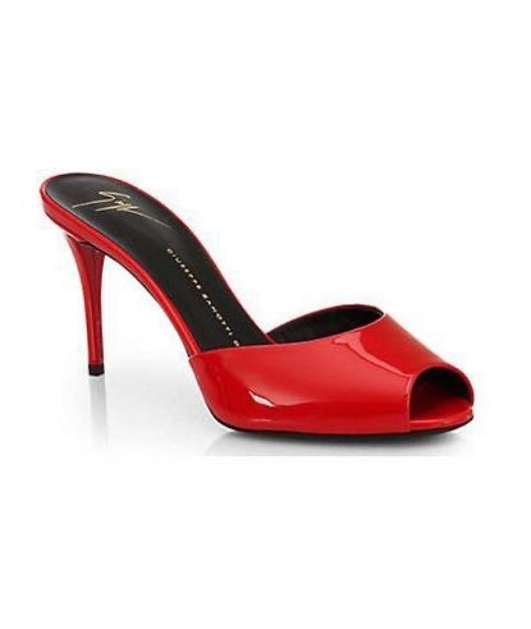 GIUSEPPE ZANOTTI DESIGN Красные босоножки из лакированной кожи, фото 9